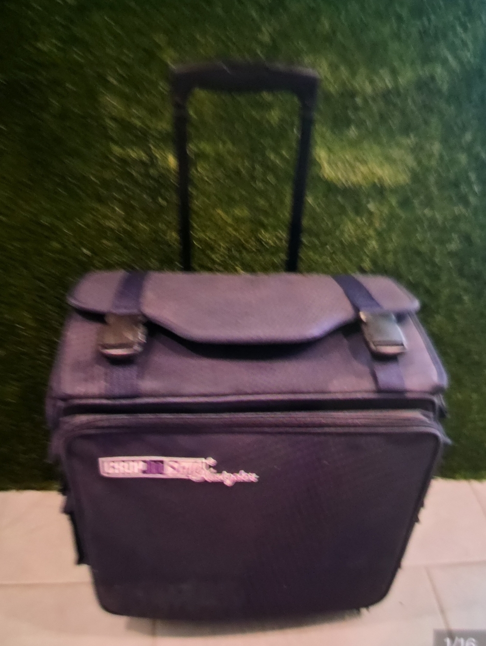 Black Rolling Travel Tote Bag with Telescopic Handle Lots Of Compartments